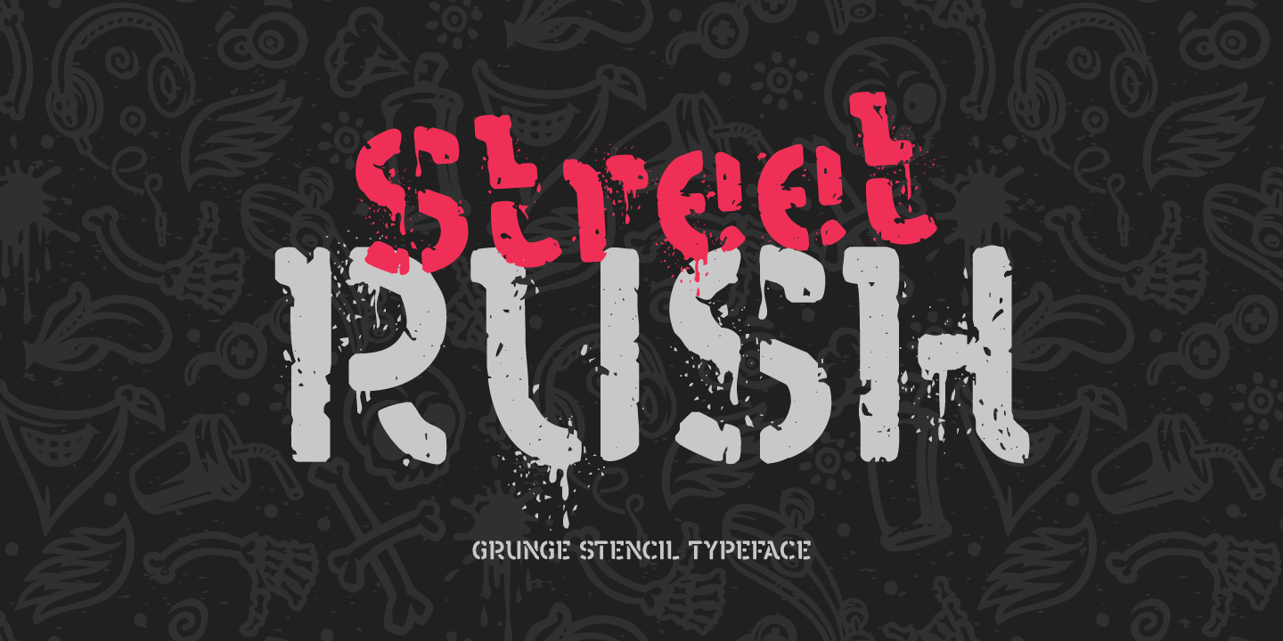 Ejemplo de fuente Street Rush Grunge